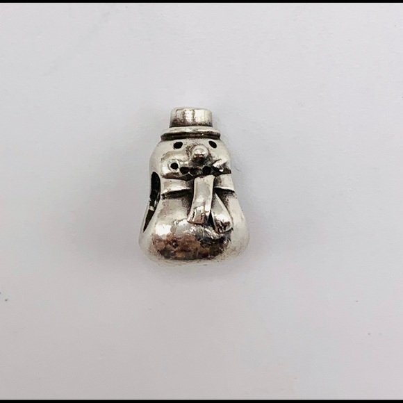 EUC Pandora 790374 Sterling Silver Winter Snowman Christmas Charm - Picture 3 of 8